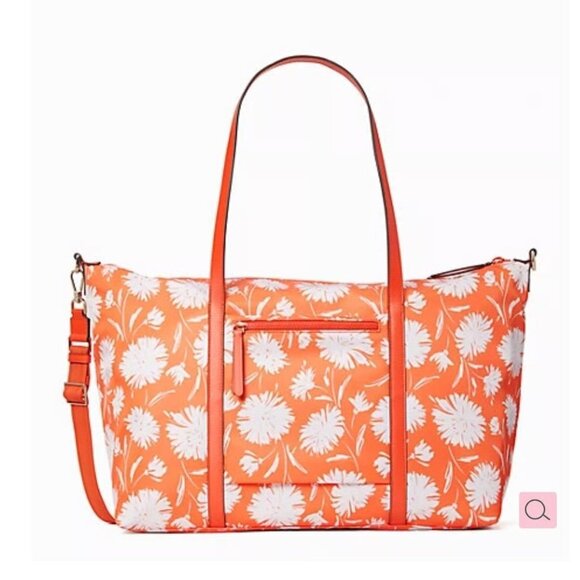 KATE SPADE Jae Blossom Orange Floral Weekender Overnight Travel Bag NEW NWT - Picture 1 of 3